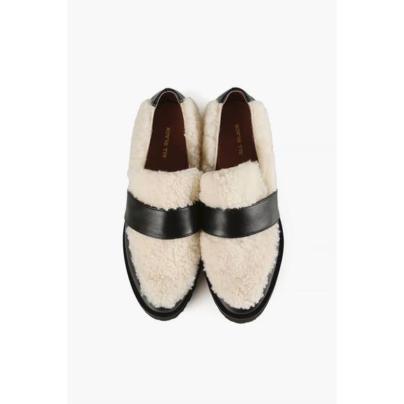 NEW ALL BLACK women's sherpa loafer in black - Picture 9 of 9